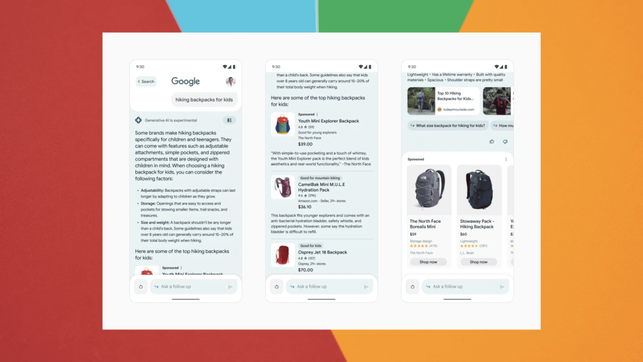 Voorbeeld resultaat Search Generative Experience
